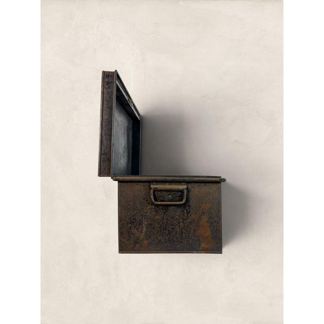 Black Antique English Painted Metal Deed Box For Sale - Image 8 of 9