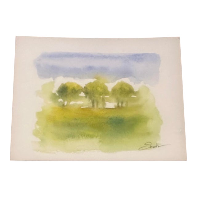“Meadow Light” Original Watercolor Landscape by Nancy Smith For Sale