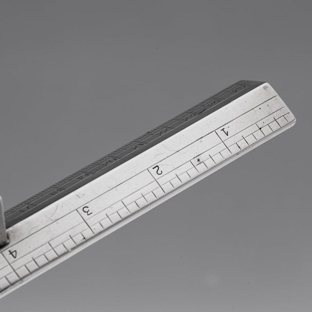 1910s Antique British Silver Weighted Ruler by John Gloag Murdoch, 1910 For Sale - Image 5 of 15