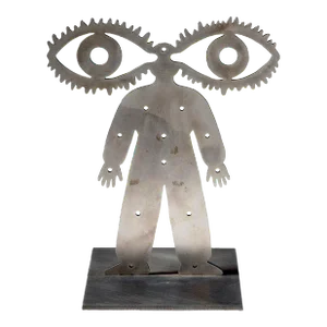 Grisha Bruskin, Russian Judaica "Vision" Abstract Kabbalah Figure Steel Sculpture Grisha Bruskin, 1992