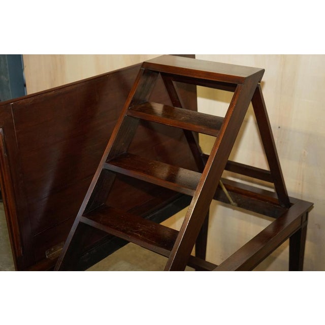 Antique George III Metamorphic Library Desk into Bookcase Ladder, 1820s For Sale - Image 17 of 18