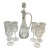 Vintage Romanian Etched Crystal Decanter Set- 7 Pieces For Sale