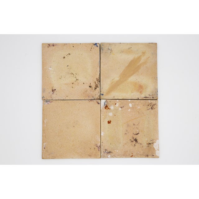 19th Century Set of Four Floral Tiles, Portuguese Baroque For Sale - Image 9 of 9