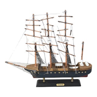 Vintage Model Ocean Ship Galleon Frigate For Sale