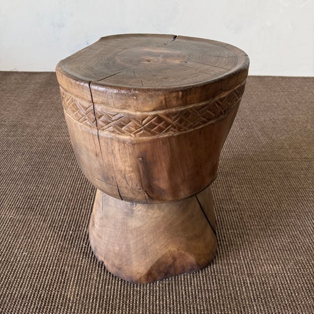 Vintage Solid Walnut Reclaimed Side Table 61626e For Sale - Image 4 of 8