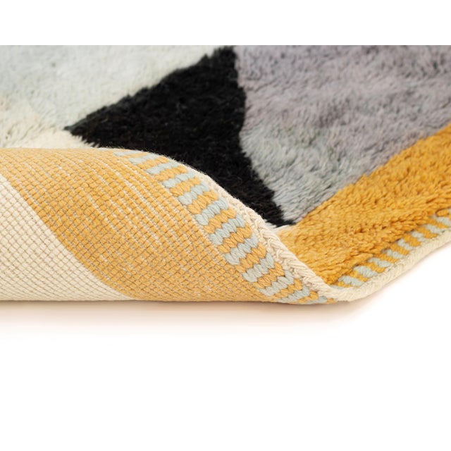 Art Deco Premium Hand-Knotted Moroccan Wool Rug | 9'8" X 6'8" | One of a Kind For Sale - Image 3 of 9
