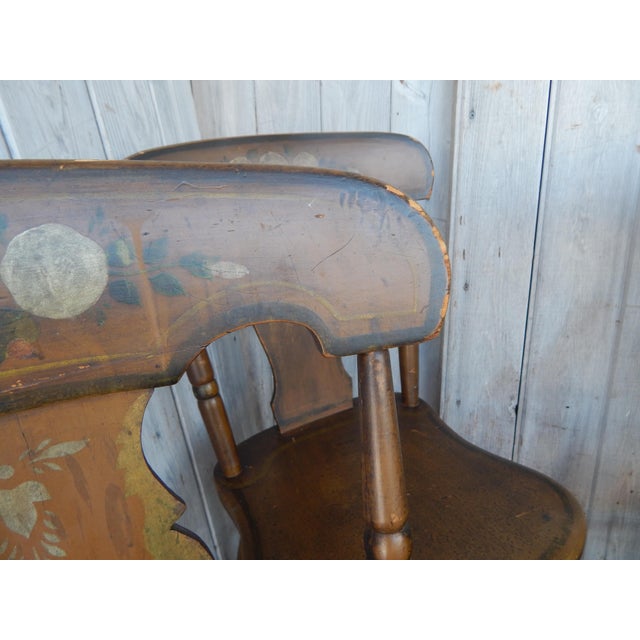 19th Century Hand Decorated Plank Bottom Hardwood Chairs - Set of Six For Sale - Image 14 of 14