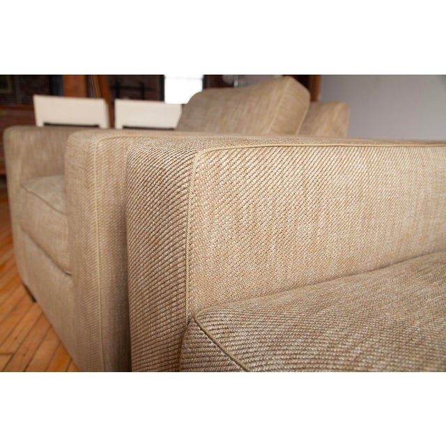 1990s Pair of Upholstered Club Chairs in the Style of Jean Michel Frank For Sale - Image 4 of 9