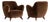 Vladimir Kagan Barrel Lounge Chairs in Brown Velvet and Walnut Legs For Sale