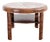Vintage Round Walnut and Marble Coffee Table, 1950s For Sale