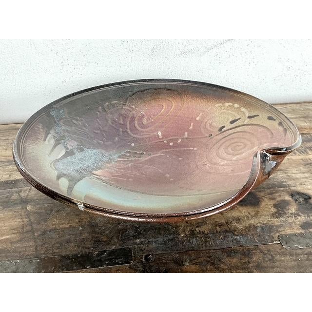 Vintage Original Studio Pottery Charger For Sale - Image 10 of 12