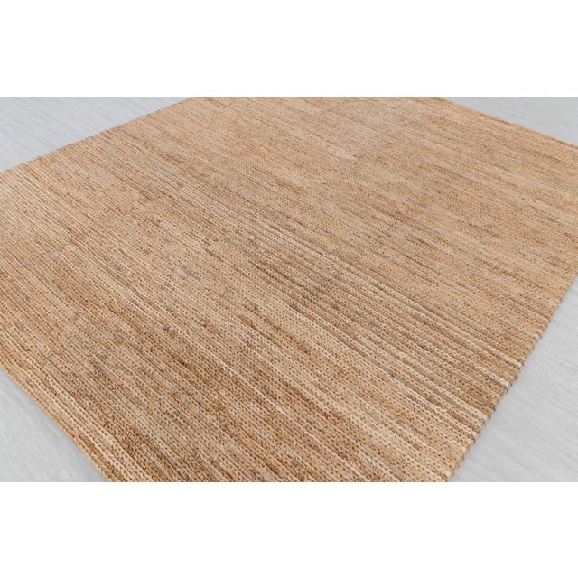Gold Premium Braided Hand Woven Jute Wool Rug 4x6 Ft. For Sale - Image 8 of 13