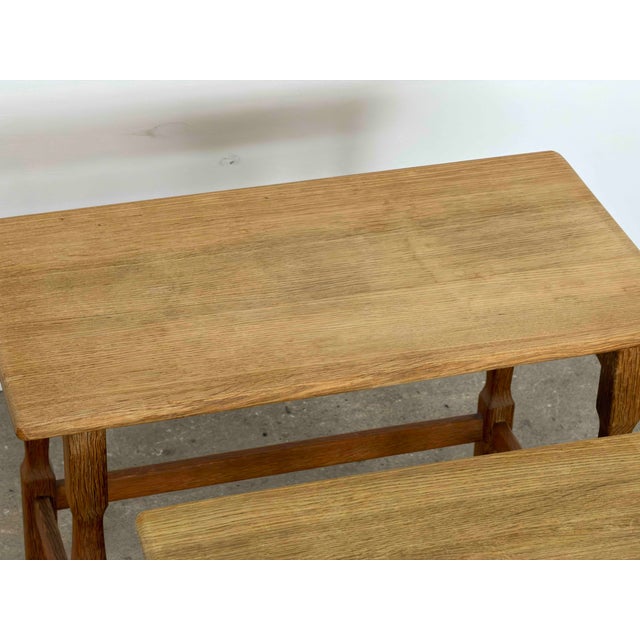 Scandinavian Modern Oak Nesting Tables from Henning Kjærnulf, Denmark, 1960s For Sale - Image 9 of 12