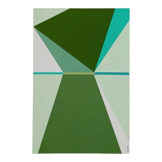 2020 "Green Garden" Hard Edge Acrylic Painting by Andrew Mandolene For Sale