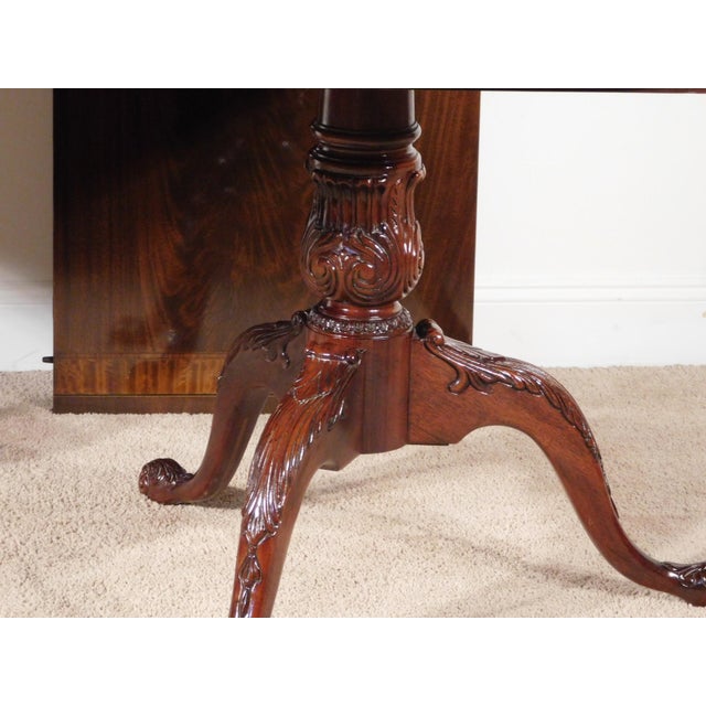 Drexel 18th Century Collection Ball & Claw Inlaid Banded Dining Table W Two Leaves For Sale In South Bend - Image 6 of 17