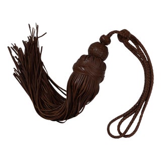 Moroccan Leather Choucha Tassel - Dark Brown For Sale