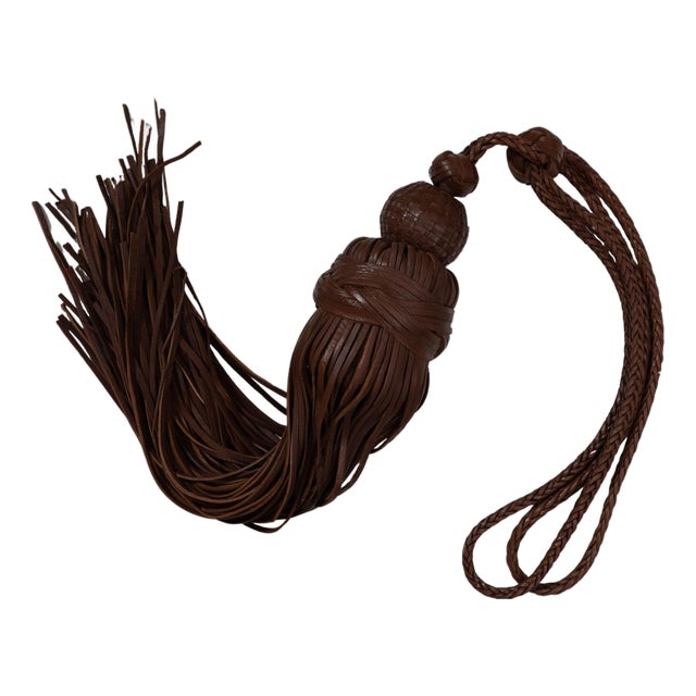 Moroccan Leather Choucha Tassel - Dark Brown For Sale