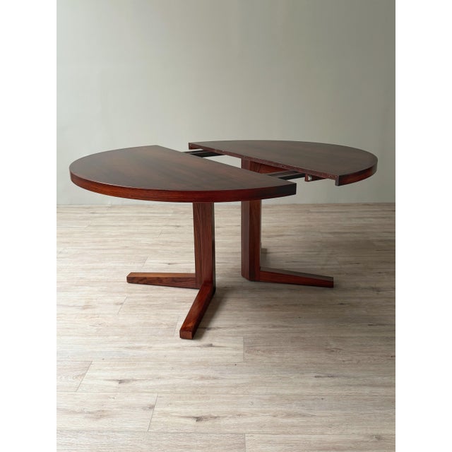Brown Danish Modern Rosewood Extension Dining Table by Heltborg Møbler, Attributed to John Mortensen For Sale - Image 8 of 12
