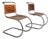Mid 20th Century Pair of Bauhaus-Style Chrome and Brown Leather Cantilever Chairs For Sale