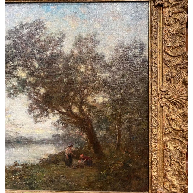 19th Century French Landscape Painting Signed Corot in Original Giltwood Frame For Sale - Image 9 of 18