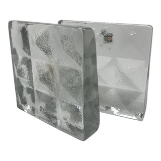 Blenko Glass Bookends - a Pair For Sale