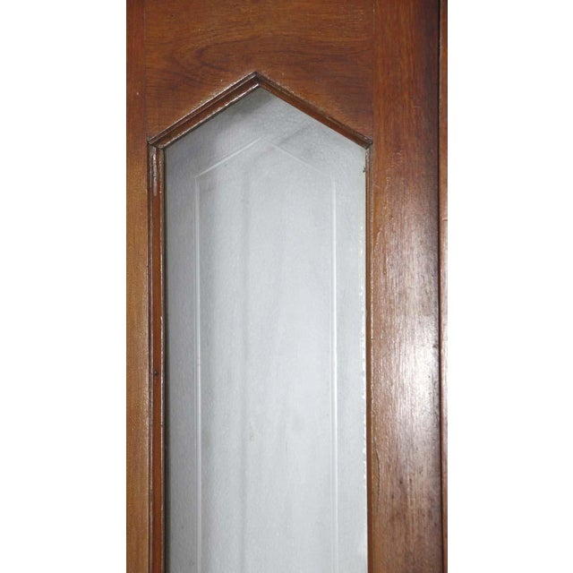 Large Door Frame With Textured Glass & Etched Glass Side Lites Chairish
