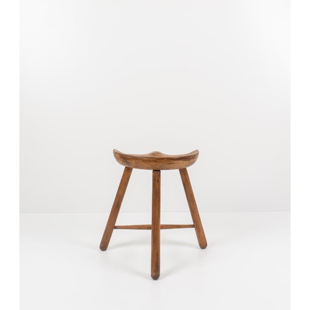 Vintage Wooden Shoemaker Tripod Stool by Arne Hovmand-Olsen, 1950 For Sale - Image 9 of 13