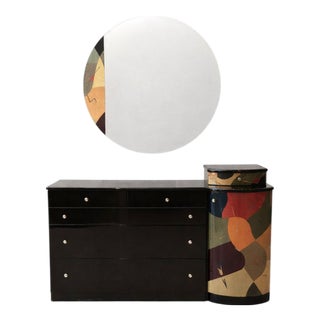Vintage Chest of Drawers with Mirror by Carlo Malnati, 1980s For Sale