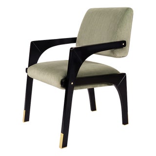Arches Dining Chair in Grey Cotton Velvet from Insidherland For Sale