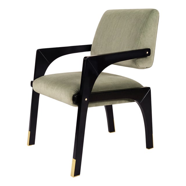 Arches Dining Chair in Grey Cotton Velvet from Insidherland For Sale