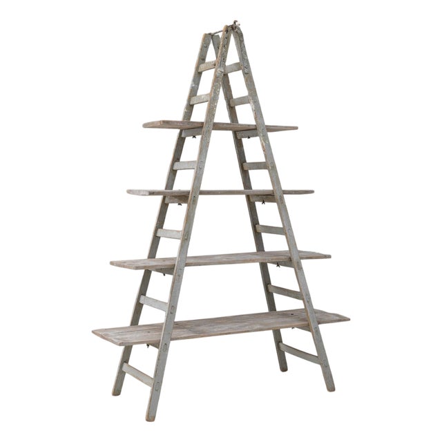 Mid 20th Century French A-Frame Ladder Shelf For Sale