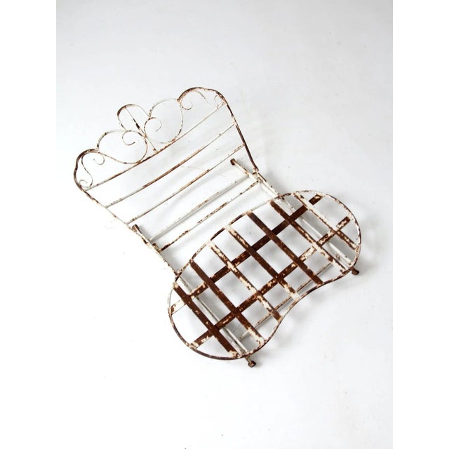 Antique Metal Garden Bench For Sale - Image 11 of 12