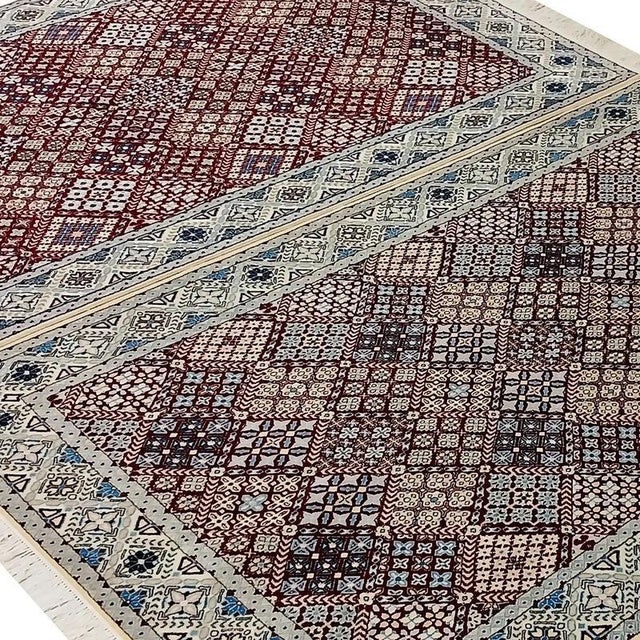 Hand-Knotted Wool and Silk Nain Rugs, Set of 2 For Sale - Image 3 of 9