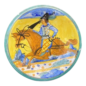 Vintage Italian Montelupo Maiolica Pottery Charger