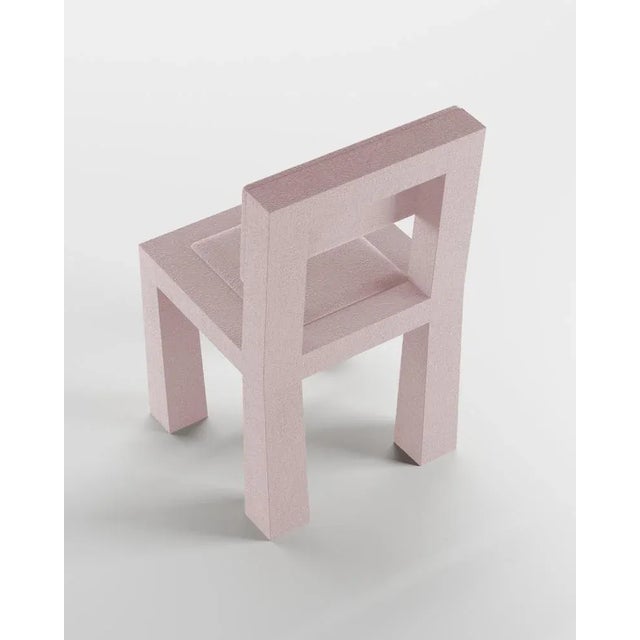 Not Yet Made - Made To Order Modern Raw Chair in Pink Bouclé from Collector For Sale - Image 5 of 6