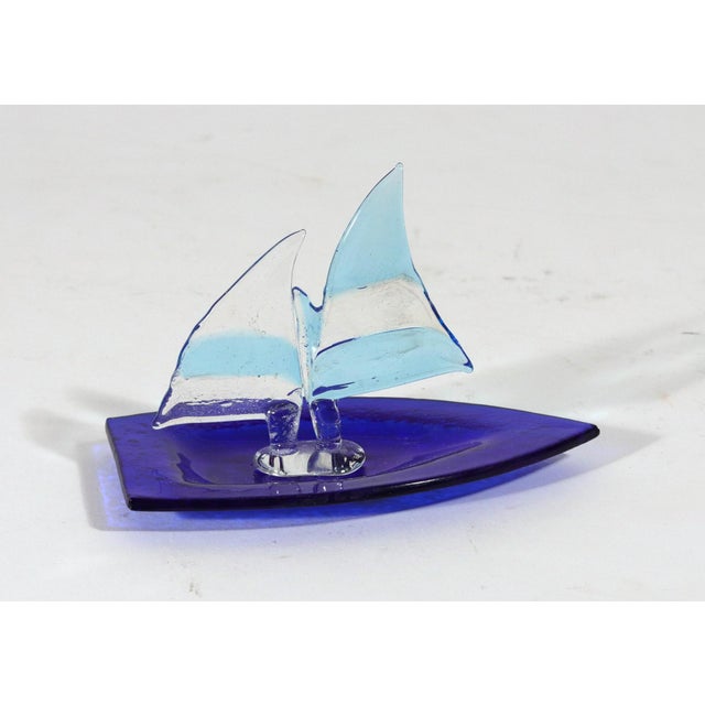 Vintage Modern Murano Glass Model of Sailing Ships For Sale - Image 13 of 18