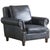 English Rolled Arm - Arm Chair - Slate Leather For Sale - Image 4 of 7