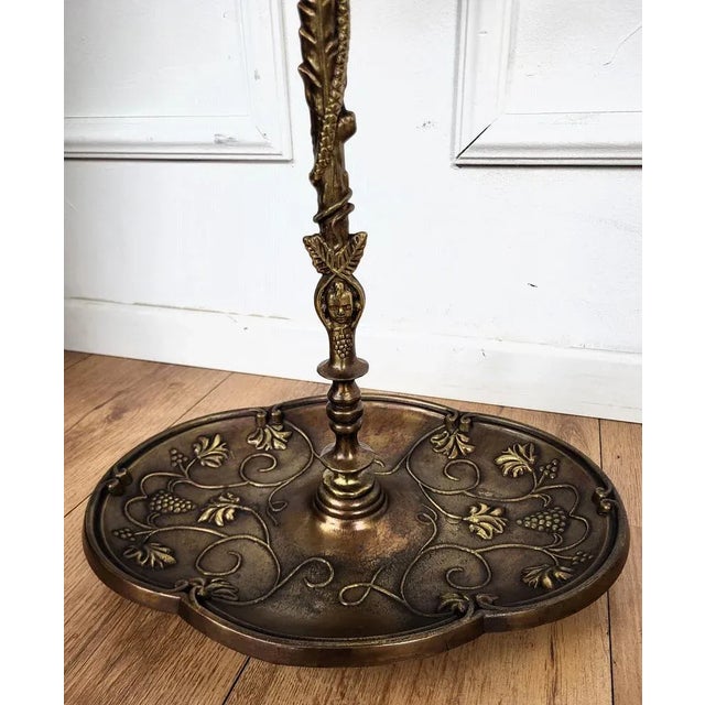Antique Italian Gilt Cast Iron Sculpture Umbrella Stand, 1940s For Sale - Image 4 of 8