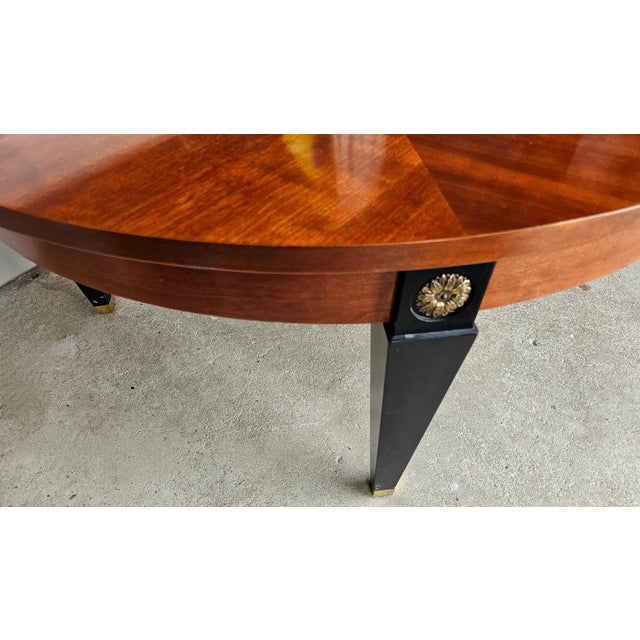 1990s Ethan Allen Medallion Round Coffee Cherry Biedermeier Neo Classical For Sale - Image 10 of 12
