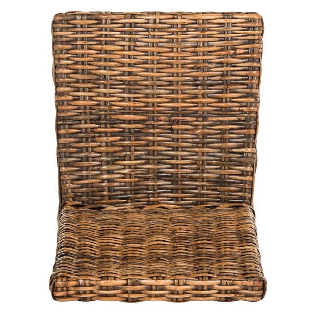 Wood Alisa 18''H Rattan Side Chair in Brown - a Pair For Sale - Image 7 of 11