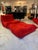 Set of Red Alcantara Togo Fireside Chair & Ottoman by Michel Ducaroy for Ligne Roset For Sale - Image 9 of 9