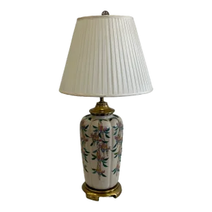 Mid 20th Century Chinoiserie Trumpet Flower Lamp