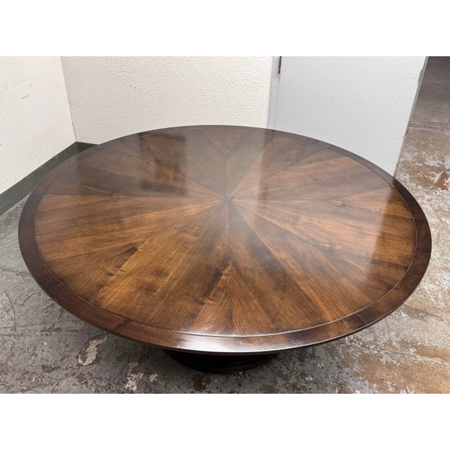 1990s Orlando Diaz-Azcuy for McGuire Aria Round Starburst Dining Table For Sale - Image 5 of 12