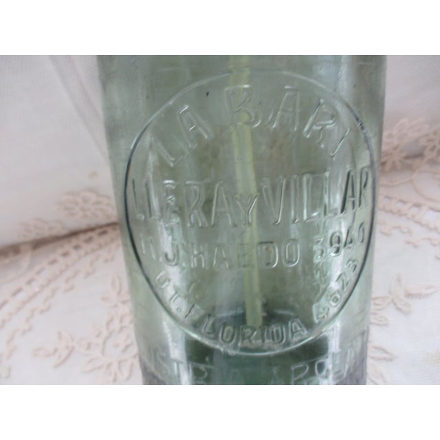 Vintage 1930’s Green Argentina Handmade Glass & Metal Soda/Seltzer Bottle For Sale - Image 4 of 18