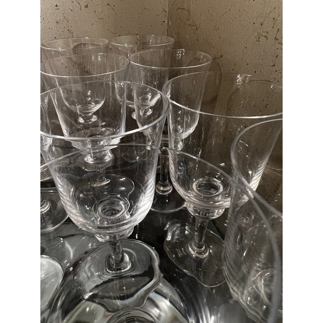 Transparent Mid 20th Century Signed Daum France Crystal Stemware – Orval Model - Set of 39 For Sale - Image 8 of 9