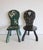 Charming pair of vintage hand-painted wooden children’s chairs featuring beautifully detailed folk art floral decoration...