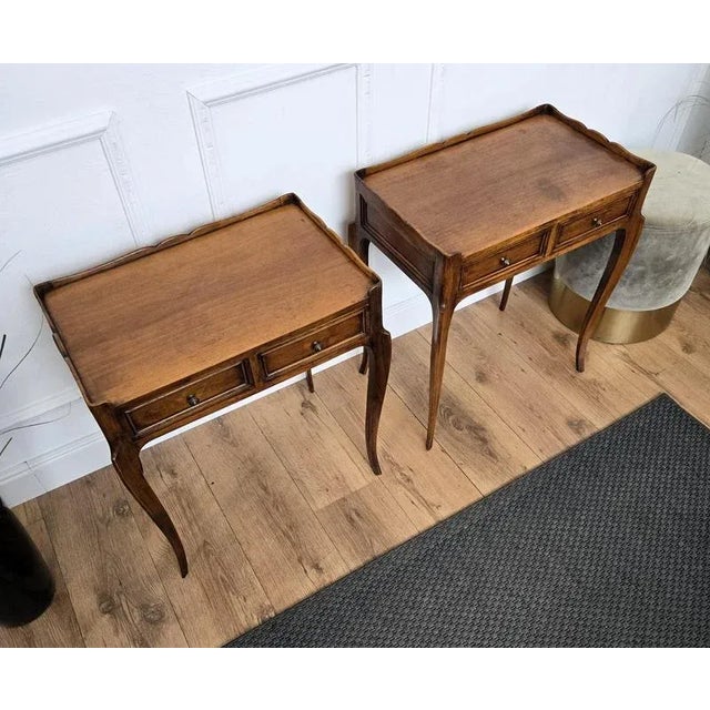 Mid-Century Modern Italian Rustic Wood Nightstands, 1950s, Set of 2 For Sale - Image 9 of 11