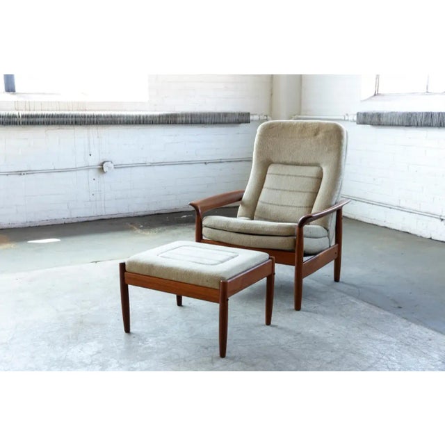 Maurice Villency Danish Modern Teak Lounge Chair With Ottoman, Denmark, Circa 1970 For Sale - Image 4 of 12