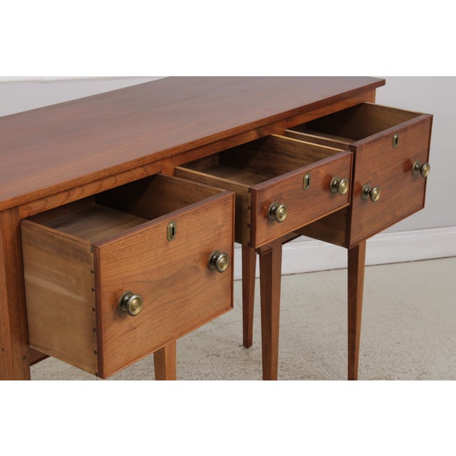 1970s Bench Made Walnut 3 Drawer Huntboard Sideboard For Sale - Image 5 of 14