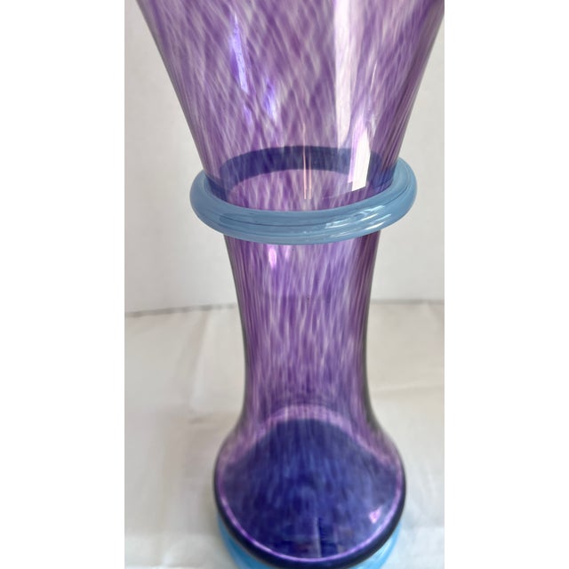 Mid-Century Modern Signed & Numbered Young & Constantin Studio Art Glass Trumpet Vase 1992 For Sale - Image 3 of 16